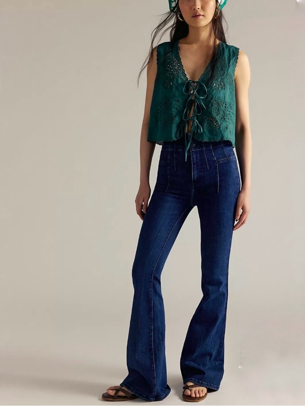Free People Jayde Flare Jeans High Rise Bell Bottoms in Night Sky